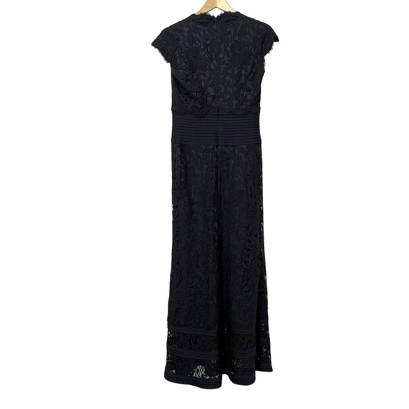Tadashi Shoji Navy Blue Lace Maxi Dress Size 6 Formal Party Classic - Picture 2 of 5
